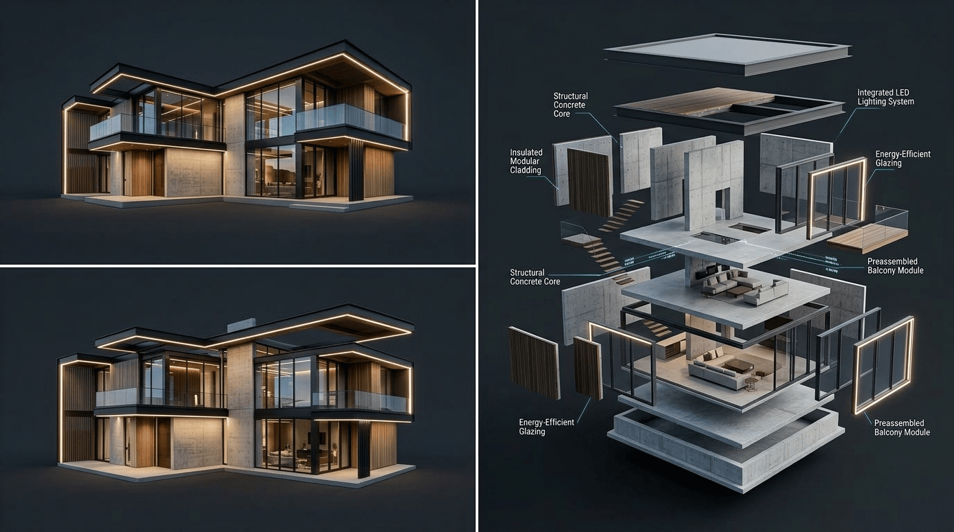 Architectural animation — blueprint to structure